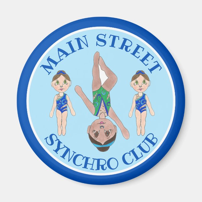 Synchronschwimmermädchen Synchro Schwimmsport Magnet (Vorne)
