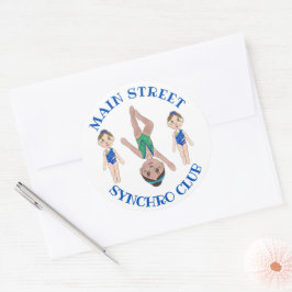 Synchronschwimmermädchen Synchro Schwimmsport Runder Aufkleber