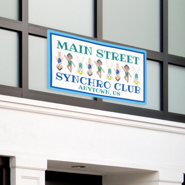 Synchronschwimmerteam Pool Coach Club Banner (Äußeres Gebäude)
