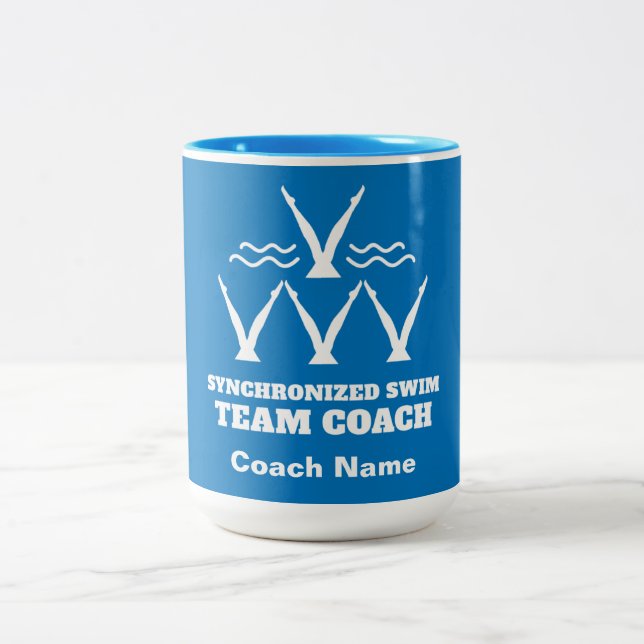 Synchronschwimmteam Zweifarbige Tasse (Mittel)