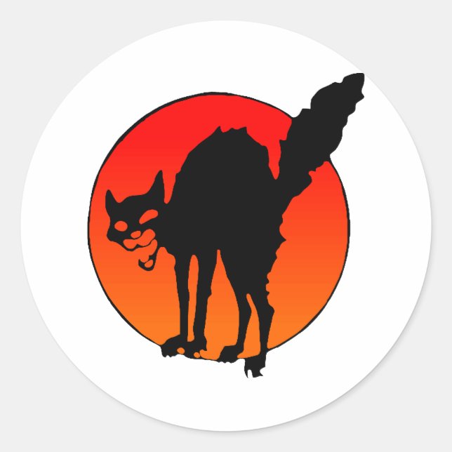 Syndikalistenkatze Runder Aufkleber (Vorderseite)