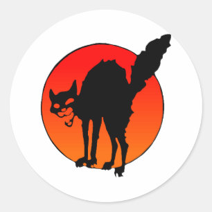 Syndikalistenkatze Runder Aufkleber