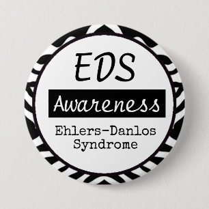 Syndrom-Bewusstseinzebra-Knopf EDS Ehlers-Danlos Button