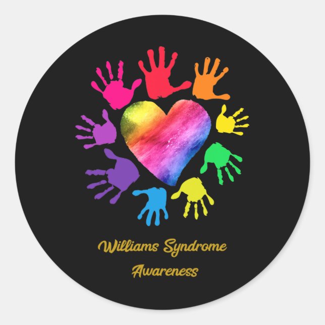 Syndrom Sensibilisierung Hände Williams-Syndrom Ge Runder Aufkleber (Vorderseite)