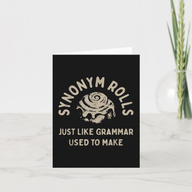 Synonym Rolls Joke Cinnamon Rolls Grammar Pun Funn Karte (Vorderseite)