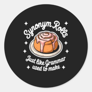 Synonym rollt genau wie Grammatik, die verwendet w Runder Aufkleber