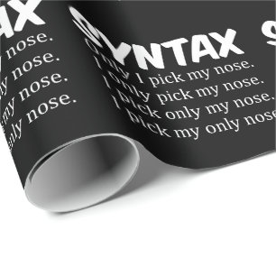 Syntax Funny Nose Picking Geschenkpapier