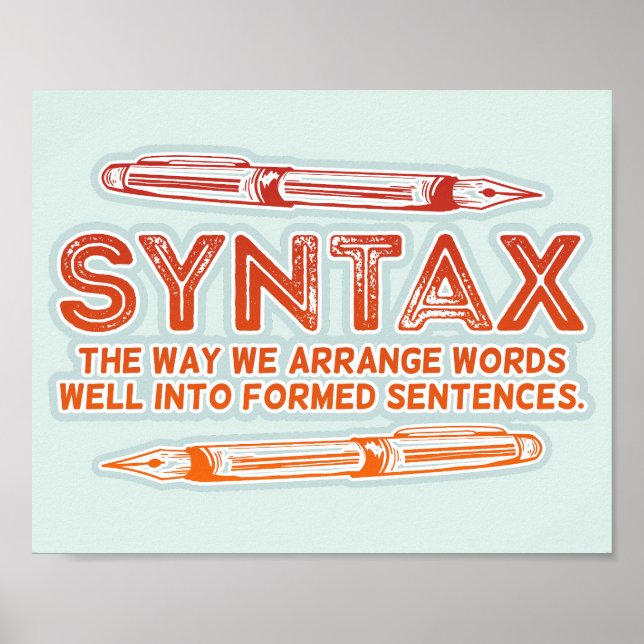 Syntax Funny Sentence Struktur Grammar Poster (Vorne)