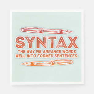 Syntax Funny Sentence Struktur Grammar Serviette