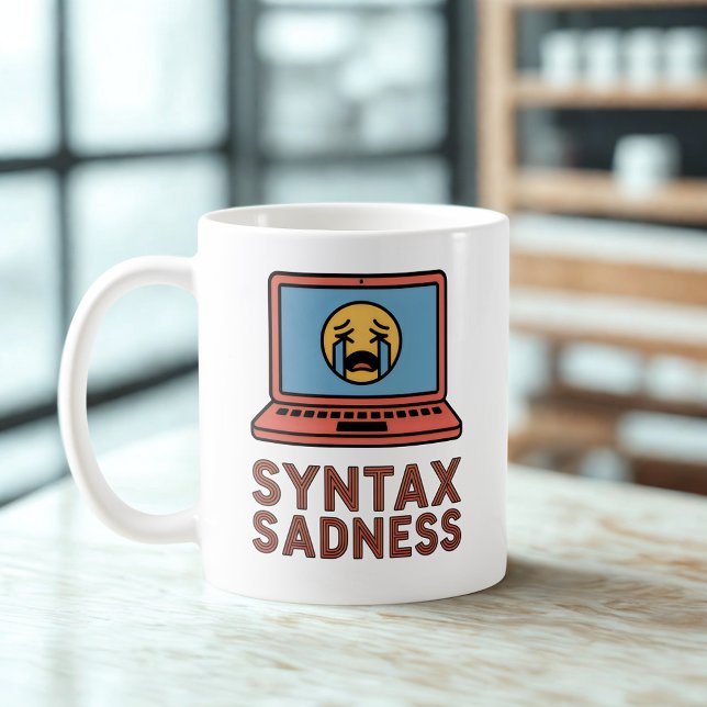 Syntax Traurigkeit | Codierungs-Burnout-Design  Kaffeetasse (Von Creator hochgeladen)