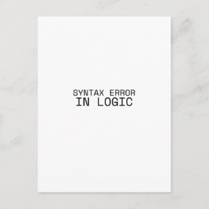 Syntaxfehler in der Logik Minimalistische Schreibm Postkarte