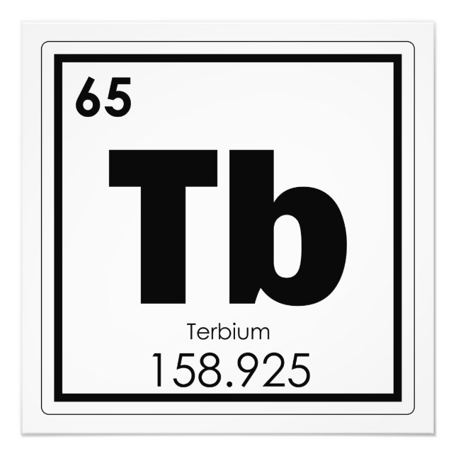 Syntaxformel für Terbium-chemische Elemente Fotodruck (Vorne)