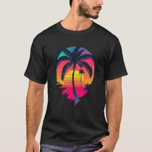 Synth-Insel-Sonnenuntergang-Synthwave-Ästhetik-Pal T-Shirt