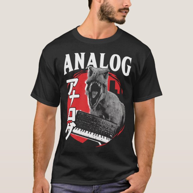 Synthesizer Japanischer Trex Modular Analog Dinosa T-Shirt (Vorderseite)