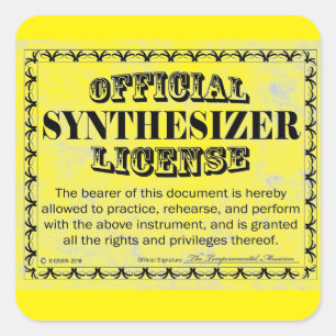 Synthesizer License Square Aufkleber