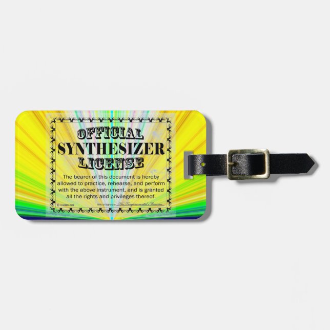 Synthesizer-Lizenz Gepäckanhänger (Vorderseite horizontal)
