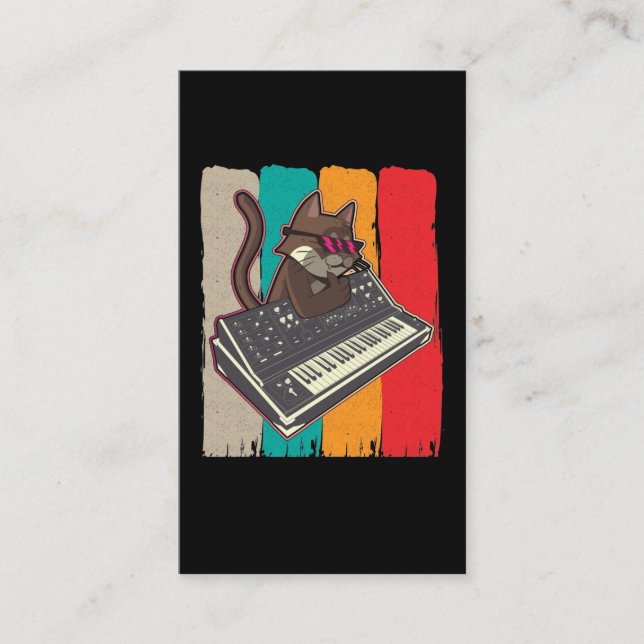 Synthesizer Retro Cat Modular Analog Synth Visitenkarte (Vorderseite)