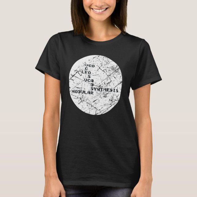 Synthesizer-Techno-Karte T-Shirt (Vorderseite)