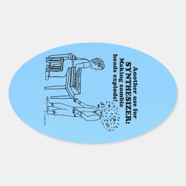 Synthétiseur Zombie Explode Sticker Oval (Devant)