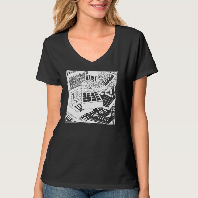 Synthétiseurs Pour Le Pullover De Musicien Électro (Devant)