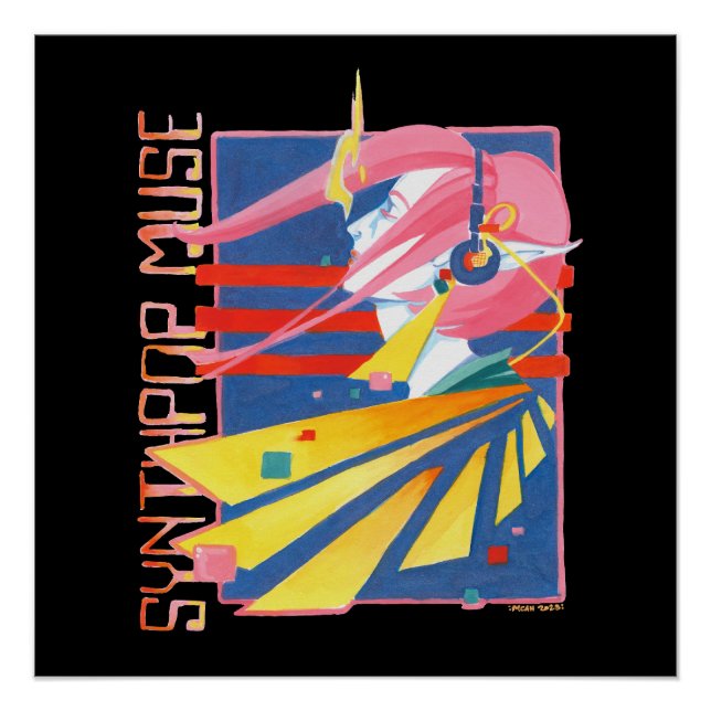 Synthpop Muse 80er Nostalgia Poster (Vorderseite)