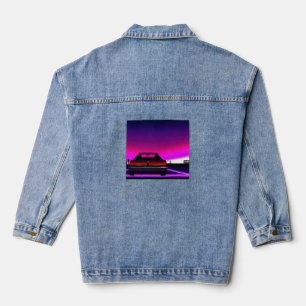 Synthwave Car outrun retrowave futuresynth scfi Jeansjacke