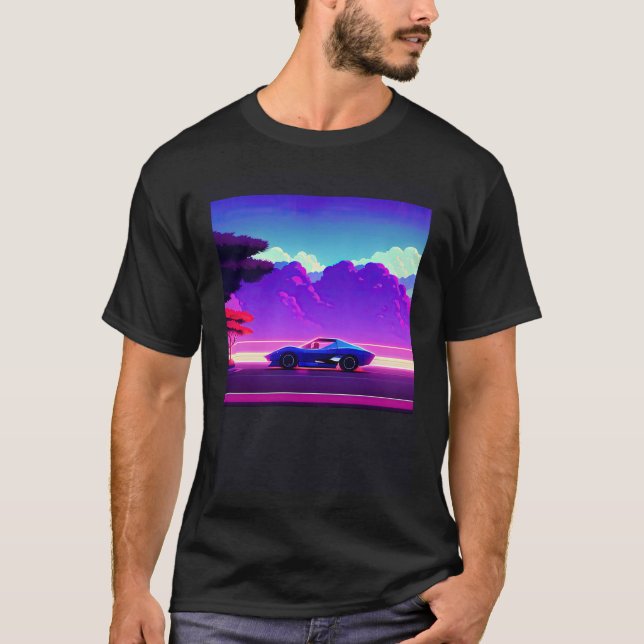 Synthwave Car outrun retrowave futuresynth scfi T-Shirt (Vorderseite)