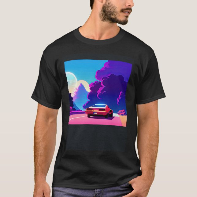 Synthwave Car outrun retrowave futuresynth scfi T-Shirt (Vorderseite)