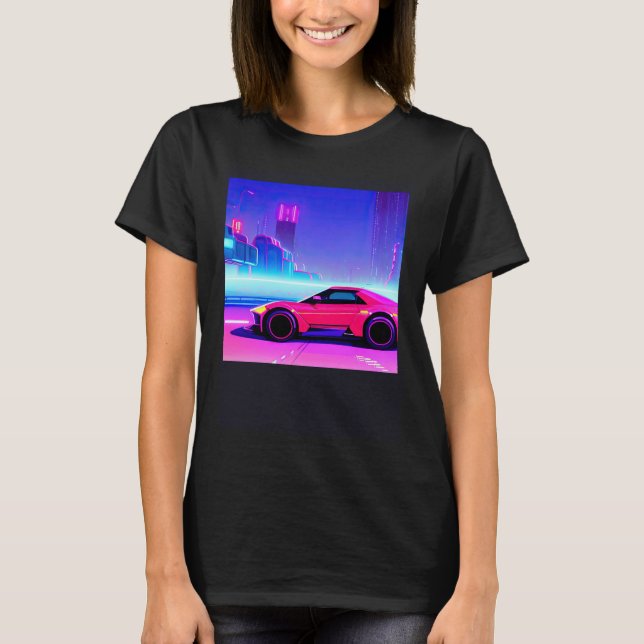 Synthwave Car outrun retrowave futuresynth scfi T-Shirt (Vorderseite)