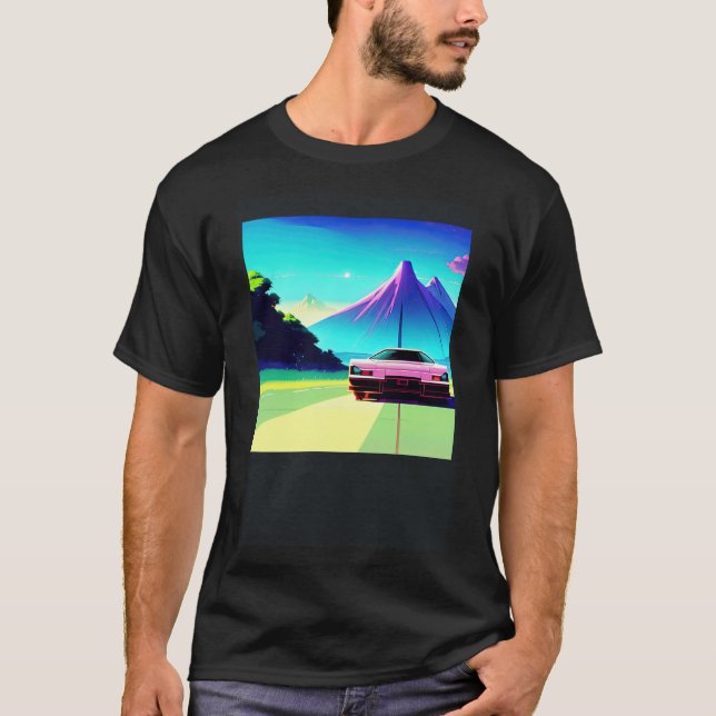 Synthwave Car outrun retrowave futuresynth scfi T-Shirt (Vorderseite)