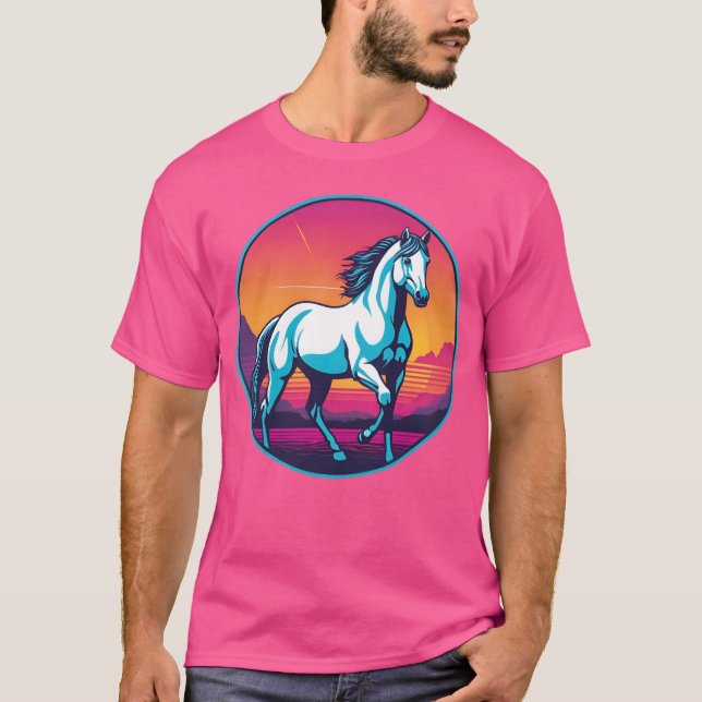 Synthwave Horse T-Shirt (Vorderseite)
