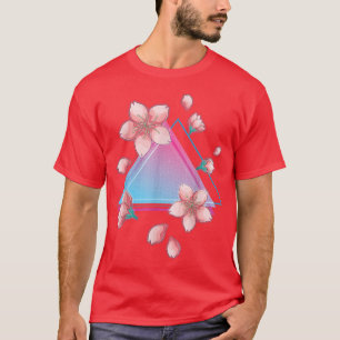 Synthwave Japan Pink Blume Sakura Vaporwave Cherr T-Shirt