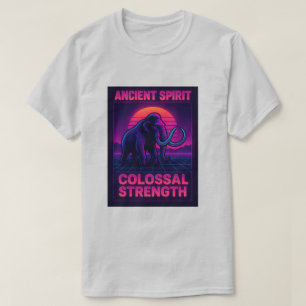 "Synthwave Mammoth T - Shirt Ancient Spirit Colo