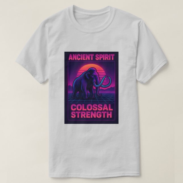 "Synthwave Mammoth T - Shirt | Ancient Spirit Colo (Design vorne)