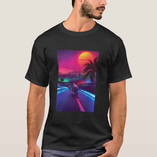 Synthwave Midnight Outrun Impression Artistique T- T-Shirt (Vorderseite)