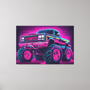 Synthwave Monster Truck Leinwanddruck