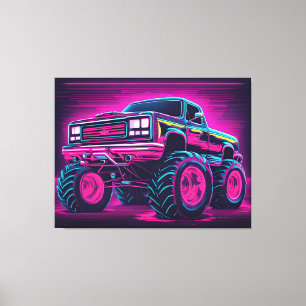 Synthwave Monster Truck Leinwanddruck