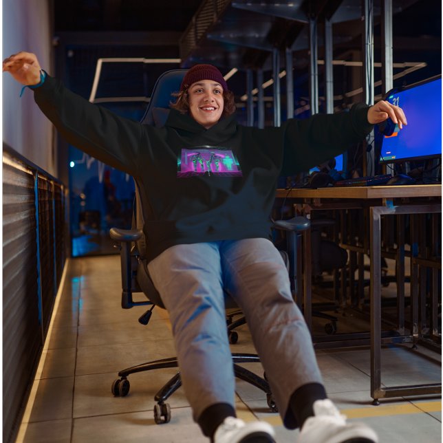 Synthwave Neon Robotic Graphic Hoodie (Von Creator hochgeladen)
