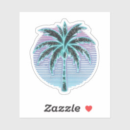 Synthwave-Neonpalme Aufkleber