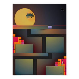 Synthwave Neuralität Modernist II Poster