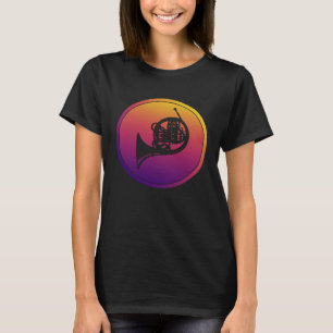 Synthwave Orchestra Retrowave French Horn Musician T-Shirt