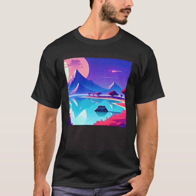 Synthwave outrun retrowave futuresynth sci 5 T-Shirt (Vorderseite)