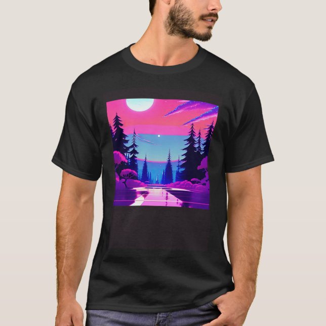 Synthwave outrun retrowave futuresynth sci 9 T-Shirt (Vorderseite)