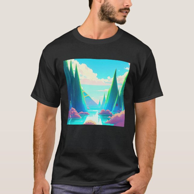 Synthwave outrun retrowave futuresynth sci fi T-Shirt (Vorderseite)