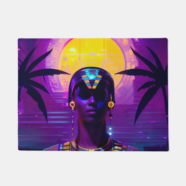 Synthwave-Pharao Fußmatte (Vorderseite)