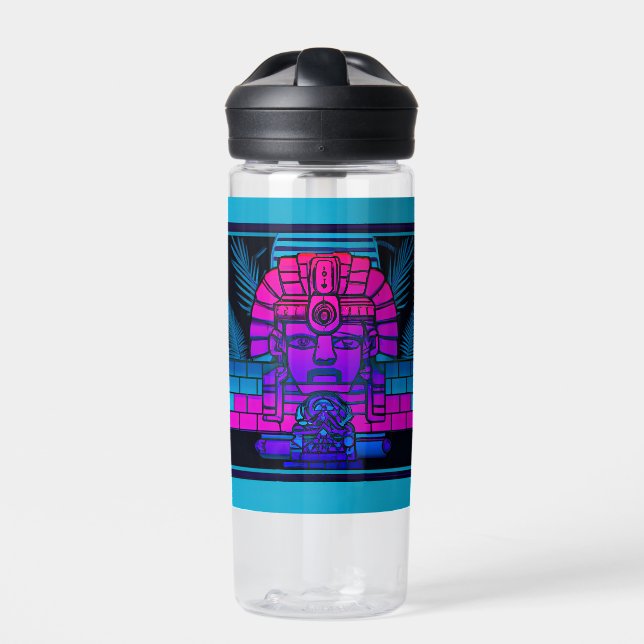 Synthwave-Pharao Trinkflasche (Vorderseite)
