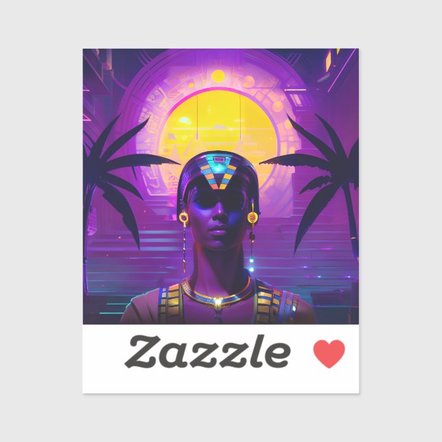 Synthwave Pharaoh Aufkleber (Blatt)