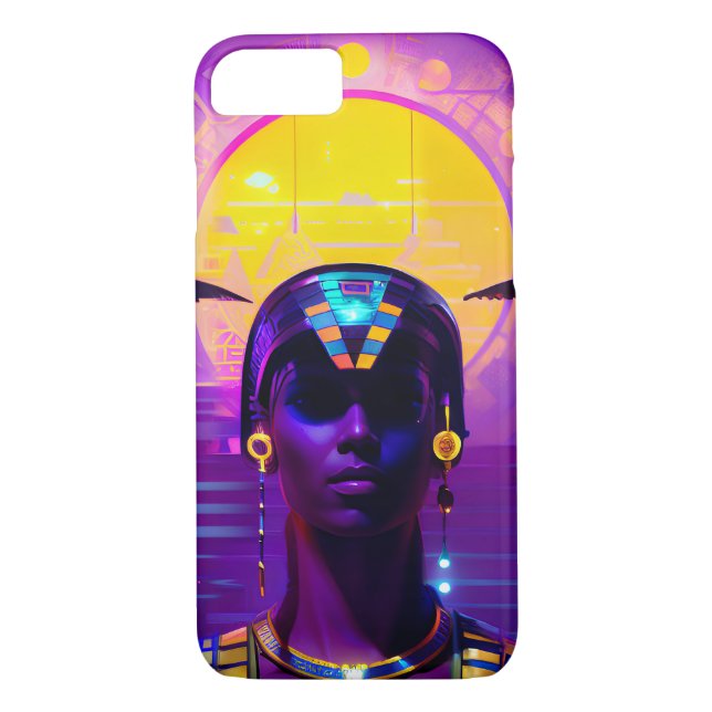 Synthwave Pharaoh Case-Mate iPhone Hülle (Rückseite)
