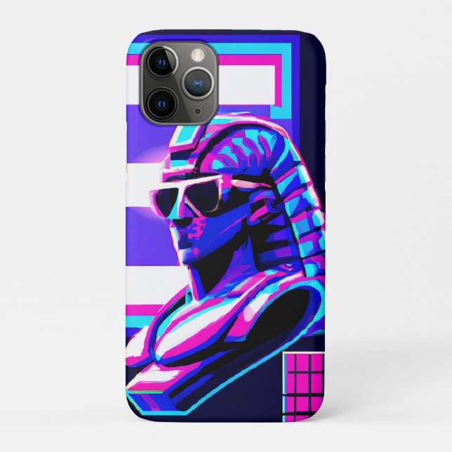 Synthwave Pharaoh Case-Mate iPhone Hülle (Rückseite)
