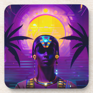 Synthwave Pharaoh Getränkeuntersetzer